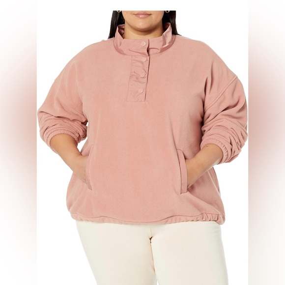 NWT Amazon Essential Women’s Relaxed Fit Microfleece High Neck Rose Pullover - Picture 7 of 9